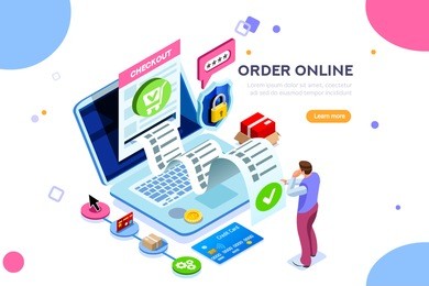 analysis, statistics, online services. financial transaction, mobile bank on smartphone. images can used for web banner or infographics. flat isometric vector illustration isolated on white background