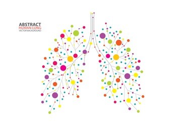 abstract human lung vector with dots and lines