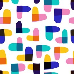modern vector abstract seamless geometric with heart shape pattern in scandinavian style.