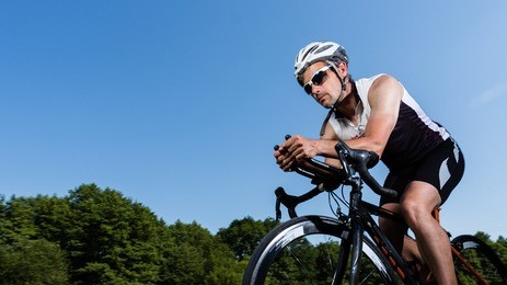 triathlete on the bicycle