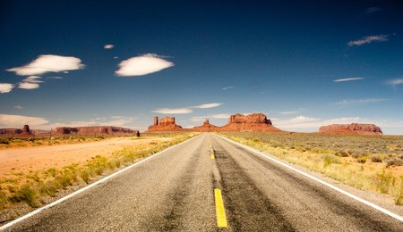 road with view of monument valley, utah