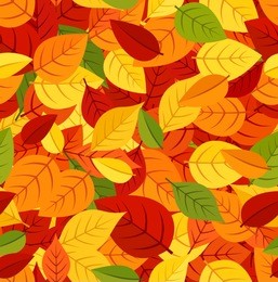 seamless pattern with colored autumn leaves. vector illustration.
