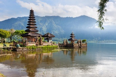 pura ulun danu temple on a lake beratan. bali