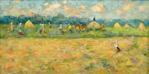 landscape, oil painting, hand made