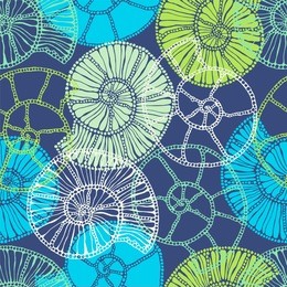 marine seamless pattern with shells.