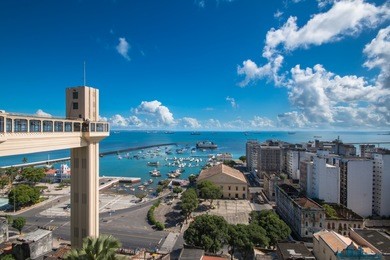 view from lacerda elevator on pelourinho in salvador, brazil