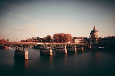 pont des arts and institut de france in paris, france.