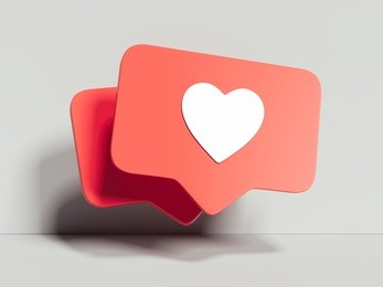 like icons on white background, 3d rendering