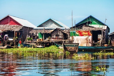 the village on the water. tonle sap lake. cambodia