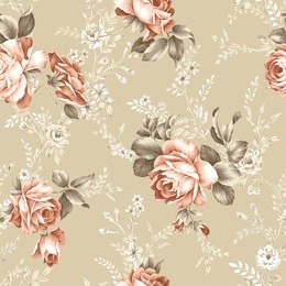 for easy making seamless pattern use it for filling any contours - intense red color rose seamless pattern