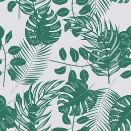 tropical seamless pattern with leaves. beautiful tropical isolated leaves. fashionable summer background with leaves for fabric, wallpaper, paper, covers.