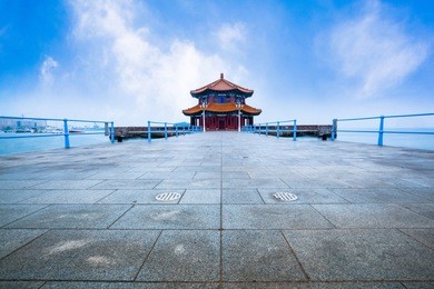 trestle bridge in qingdao, china