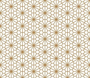 japanese seamless pattern kumiko golden color silhouette lines with an average thickness with rounded corners
