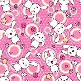 seamless pattern with doodle. vector kawaii illustration.
