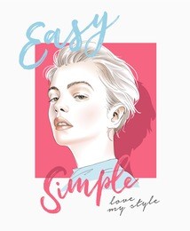 typography slogan with girl illustration