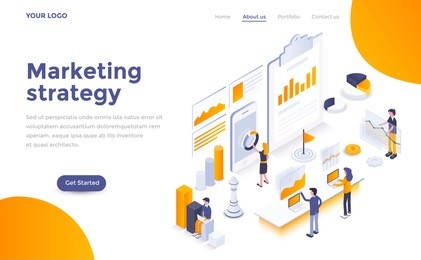 modern flat design isometric concept of marketing strategy for website and mobile website. landing page template. easy to edit and customize. vector illustration