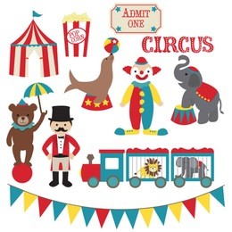 circus vector clip art set