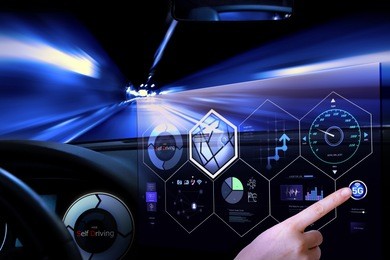 technology in the near future, a self-driving car