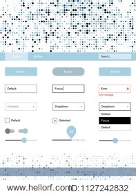 light blue vector style guide with circles. colorful style guide with circles on abstract background. this template you can use for landing pages.