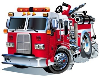 vector cartoon fire truck