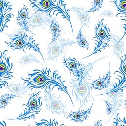 seamless pattern for the holiday of janmastami, peacock feathers, vector illustration.