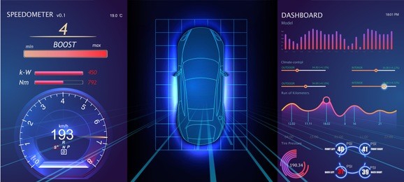futuristic user interface. hud ui. abstract virtual graphic touch user interface. cars infographic. vector science abstract. vector illustration.