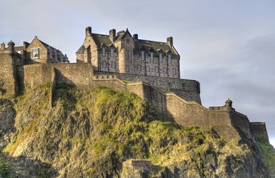 edinburgh castle on castle rock in edinburgh, scotland, uk