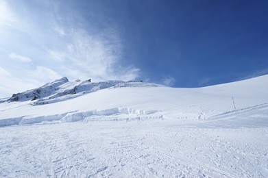 mountains with snow in winter, val-d'isere, alps, france