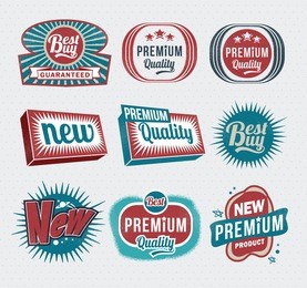 retro vintage labels and badges