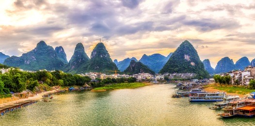 the beautiful landscape of guilin in yangshuo