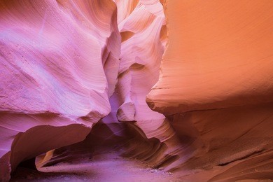 sandstone formations in antelope valley slot canyon in page, arizona, us