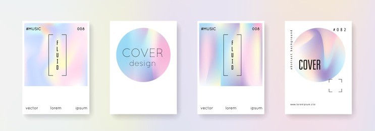 minimalist poster set. abstract backgrounds. plastic minimalist poster with gradient mesh. 90s, 80s retro style. iridescent graphic template for brochure, banner, wallpaper, mobile screen