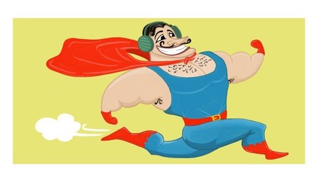 an illustration of a running cartoon character