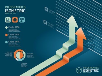 infographic isometric graph   / can be used for infographics / graphic or advertise layout vector