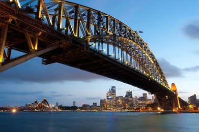 this image shows the sydney skyline as seen from milsons point, australia