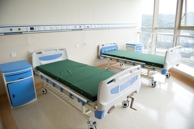 interior of new empty hospital room.