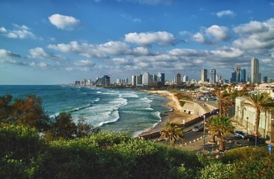 modern tel aviv skyline israel