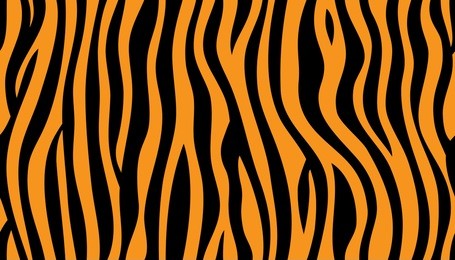 animal skin, tiger stripes, abstract pattern, line background, zebra print, fabric. amazing hand drawn vector illustration. poster, banner. black and orange repeat seamless