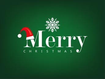 vintage christmas card, merry christmas lettering