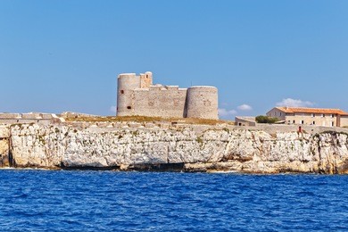 france, marseille, castle d'if (in french château d'if). chateau d'if on the island in mediterranean sea near marseille 4 km is famous landmark mentioned in the world literature.