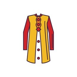 singapore traditional costume cartoon icon. singapore symbol isolated on white background. singapore traditional clothes object culture and traditions, element for web and travel design.