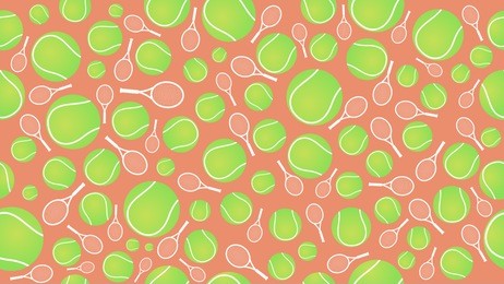 tennis ball and racket seamless pettern vector illustration eps10