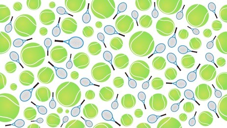 tennis ball and racket seamless pettern vector illustration eps10