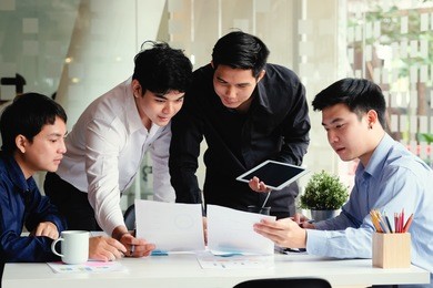 business meeting and brainstorming businessman working consulting on office workplace.