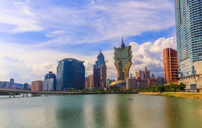 viewpoint urban landscape sunset traffic in macau