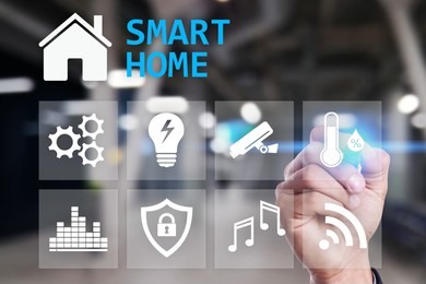 smart home system, automation and iot concept.