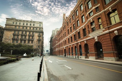 old shanghai with outstanding historic buildings
