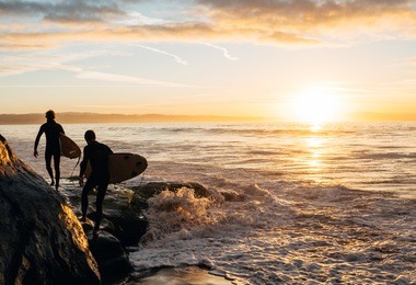 morning surf in santa cruz, ca