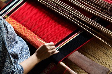 classic asian loom at work