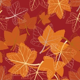vector floral seamless pattern with autumn leaves.